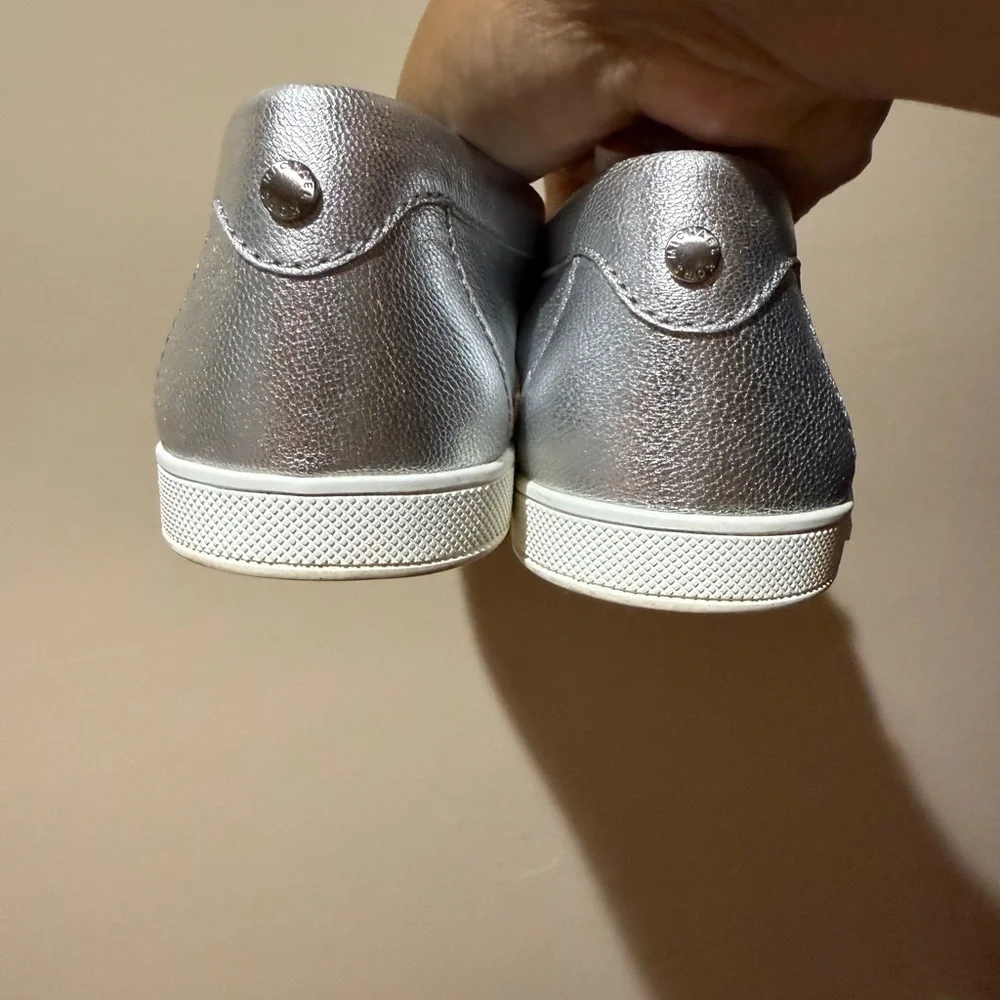 Michael Kors Loafers‎ Size 9 Leather Silver Metallic Callahan Moccasins U